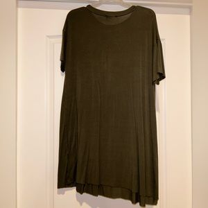 army green long t shirt/ dress